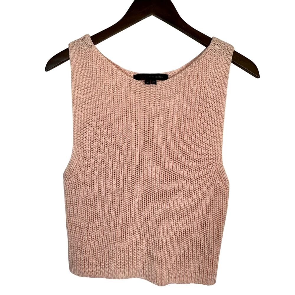 Rocky Barnes 360Sweater‎ Cotton Chunky Sleeveless Tank M Peach Minimalist Preppy